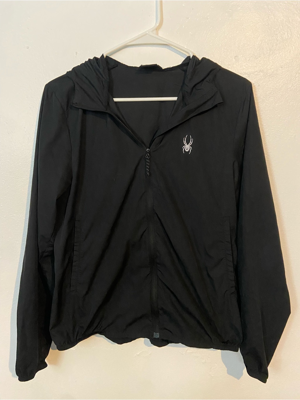 Spyder Athleisure Activewear Sporty Lightweight Black Jacket With Cinched Waist